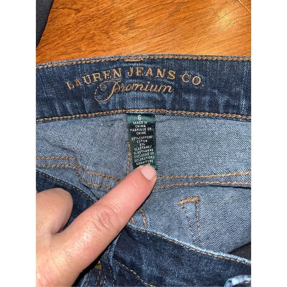 Lauren Jeans Co Premium Womens 6 Stretch Classic Straight/Boot Blue Denim 28x31 - Picture 6 of 6